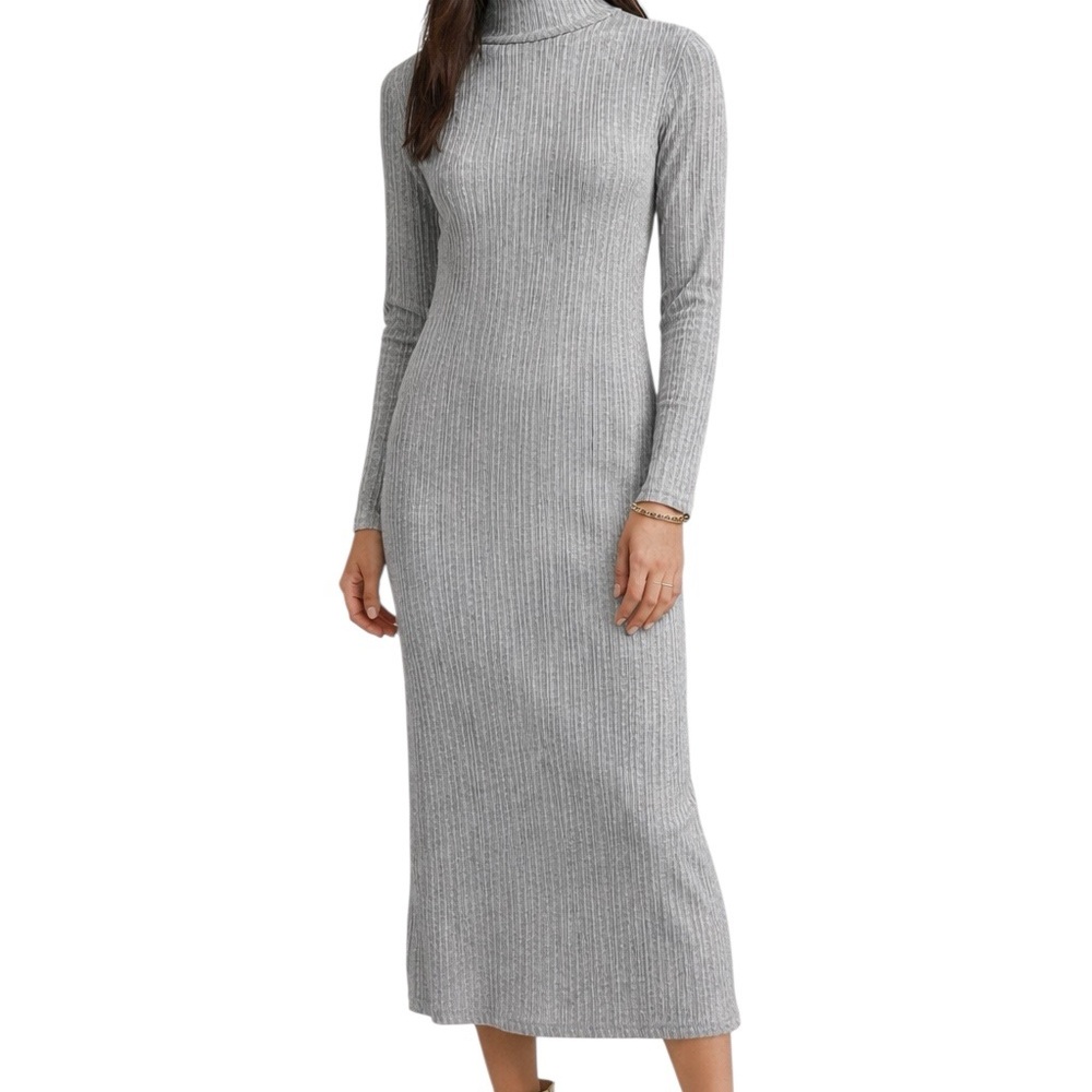 Anthropologie Daily Practice
Ribbed Turtleneck
Midi Dress Ivory
Size L NWT